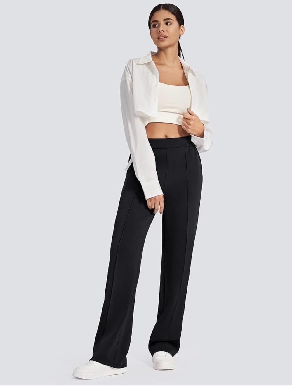 G4 - Elevated Black High-Waist Wide-Leg Pants